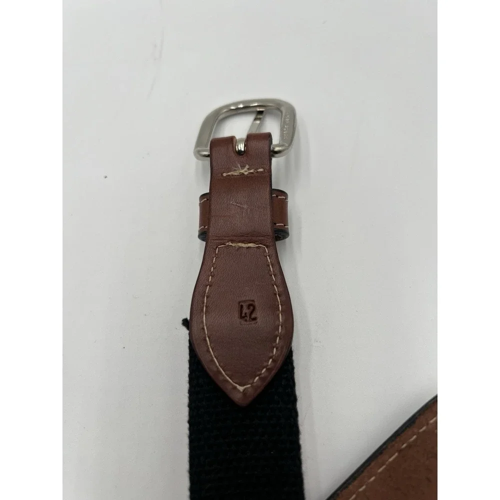 NC State Wolfpack Belt Sz 42 Red Ribbon Leather Tab NCAA Preppy